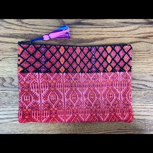 Boho bag, purse, clutch handmade huipil